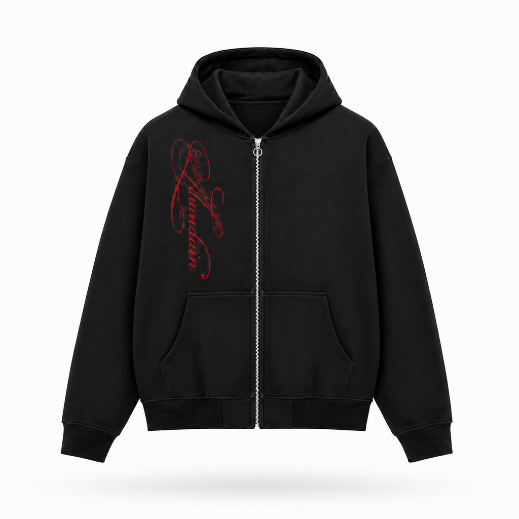 MUNDAIN Red Sign Zip-up