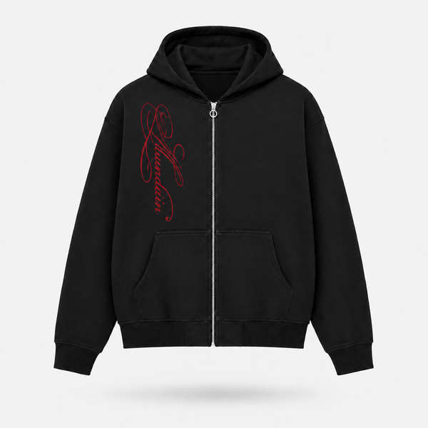MUNDAIN Red Sign Zip-up